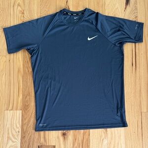 Nike Navy Performance Tee with White Swoosh